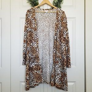 Lularoe Caroline Cardigan Animal Print w/ Pockets- Size XL